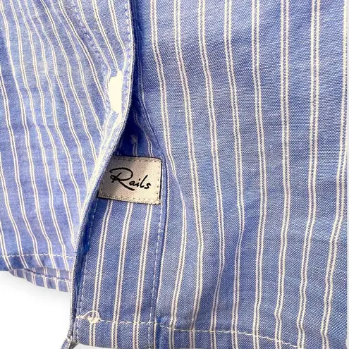Rails | XS | Lizzi Shirt Ruffle Sleeve Poplin Blue White Stripes Button up Top - Image 7