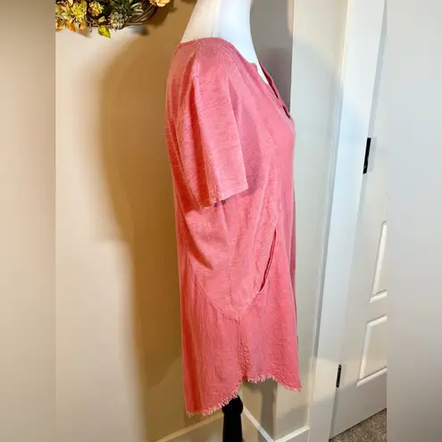 XCVI Edlyn Lightweight Cotton Linen Gauze Curved Hem Dress w/Pockets NWT Sz S