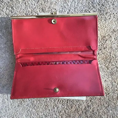 Rolf’s genuine cobra clutch wallet red leather
