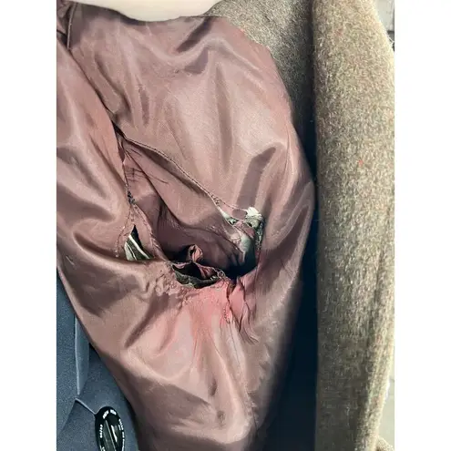 coat double breasted wool brown oversized collar union made Size L