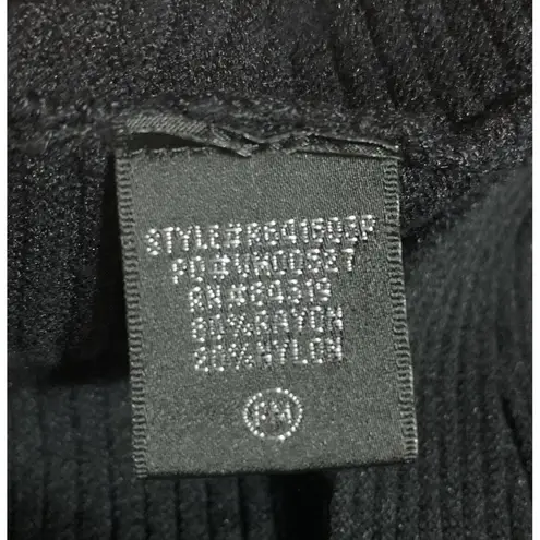 Cyrus Black Long Sleeve Round Neck Ribbed Tight Knit Sweater Size Petite Medium