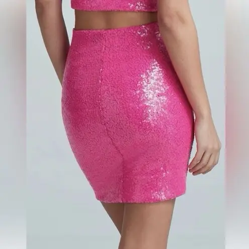 Commando Neon Hot Pink Sequin Bodycon Mini Skirt