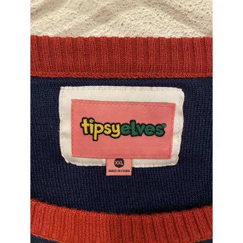 Tipsy Elves Sweater Womens 2XL Navy Santa Mermaid Ugly Christmas Holiday