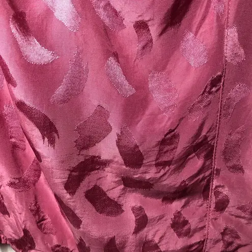 WAYF  Pink Paint Stroke Jacquard Long Sleeve Corset Top Size M