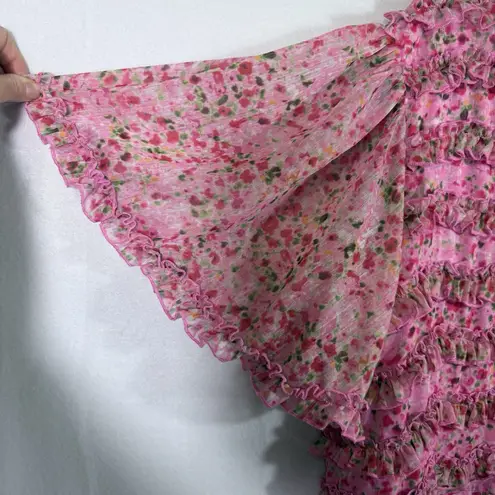 NEW Plus Size Ivy City Co Pink Floral Tiered Stacy Dress Size 16W Romantic