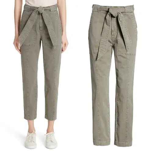 Rebecca Taylor La Vie • Patrice Twill Ankle Pants cargo Sage green utility