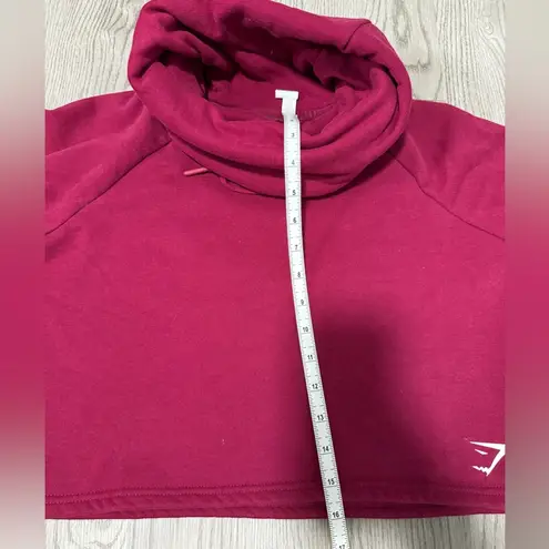 Gymshark  Funnel Neck Cropped Women’s Workout Hoodie Burgundy Red Exercise Small