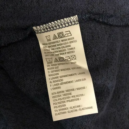 AnyBody Brushed Hacci Turtleneck Top Long Sleeve Pullover Stretch Blue Size XS