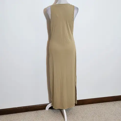 Love j Tan Sleeveless Bodycon Midi Dress NWOT Size XL Stretchy Ribbed Knit Dress