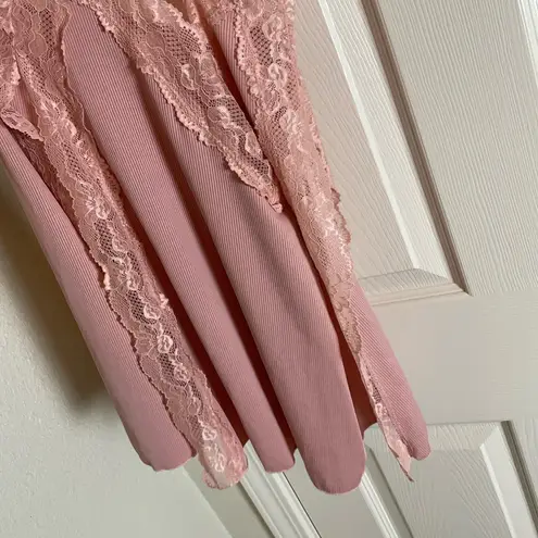 Pink Lace Trim Slip woman’s top size medium
