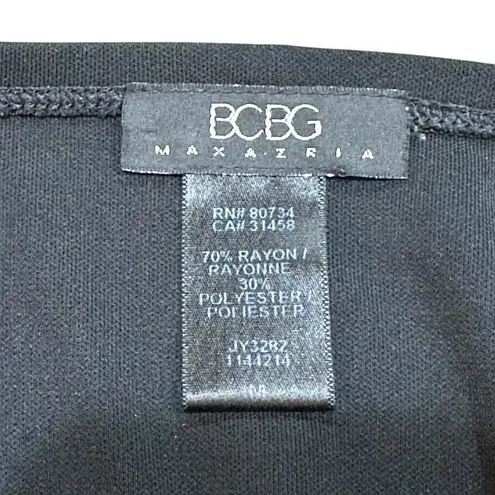 BCBG Black Lace Ruffle Bottom Pull On Slip Pencil Skirt 90's Vintage Medium