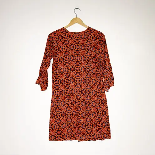 Escapada Living Charleston Tunic Dress Navy Orange Zambia Print Size Small NWT