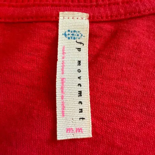 Free People Movement FP Movement Red Top Size Medium Cross Front Layer Jersey Crop Athleisure Cotton
