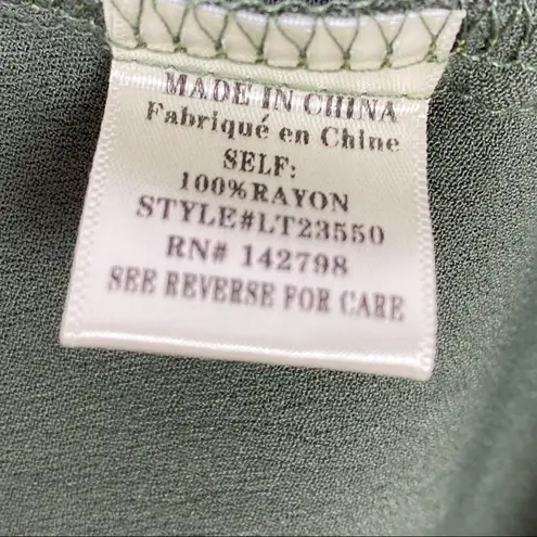 Love Riche Ruffle Sleeve Cold Shoulder Top Army Green Small V-neck