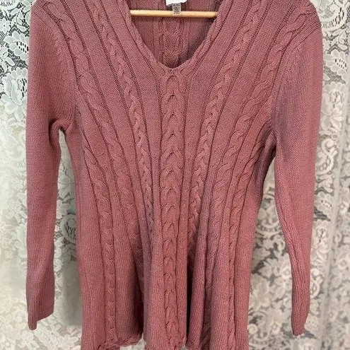 cupio  Sweater Mauve/dusty pink Size XL Cable KNit