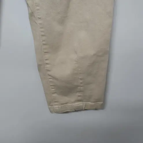 Sézane Sezane Jeans Womens 36 Beige Denim High Rise Hi-Rise Pleated Pants Barrel Leg