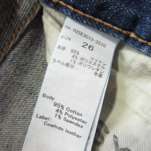 NWT Moussy Vintage Pritchard Skinny in Blue Distressed Stretch Jeans 26 $350