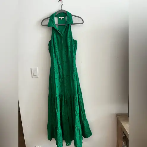 Studio F Green Eyelet Halter Maxi Dress Size 10