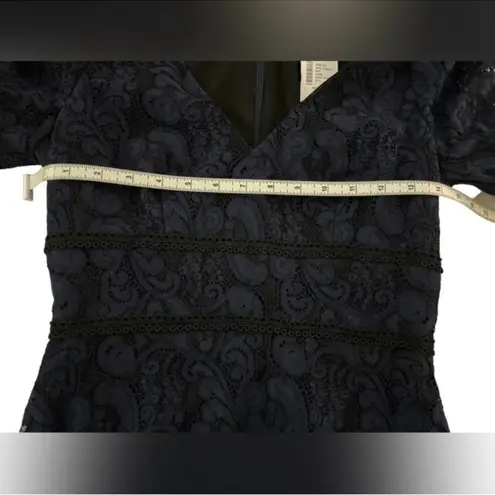 Shoshanna Miran Navy Blue Lace Dress 3/4 Sleeve Knee Length Formal Cocktail Sz 2