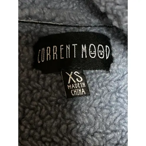 Current Mood Whole Lotta Love Black Faux Suede Sherpa Trench Coat Jacket Size XS