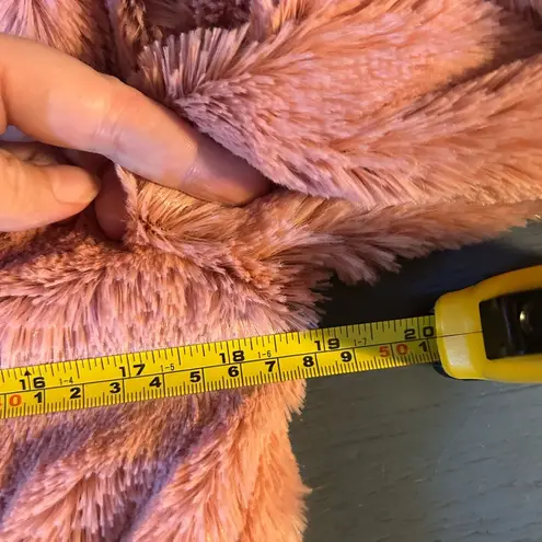 Ambiance Outerwear Pink Fluffy Jacket, Size Small