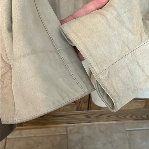 Bod + Christensen Light Tan Cream Suede Leather Jacket coat Long Women’s Medium Brown