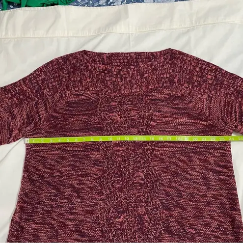 Westport Wine-colored sweater from with curved hem and mixed stitching, size 2x
