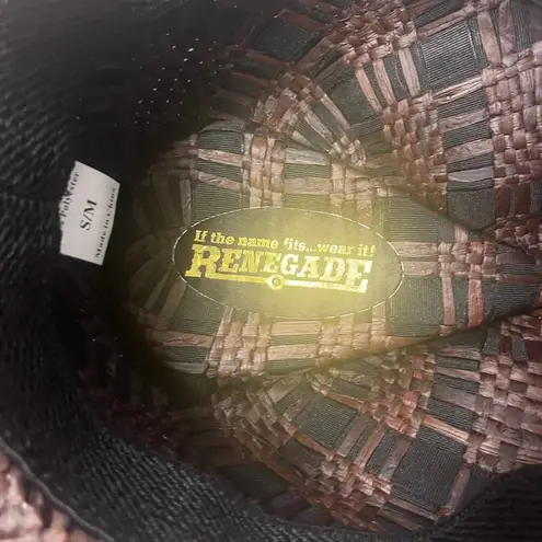 Renegade Cowboy Western Hat | Weaved Straw Black & Brown | Embellished | sz S/M