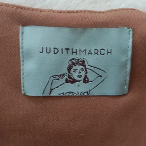 Judith March Coral, Tan and Cream Knit Zig Zag Striped Mini Dress