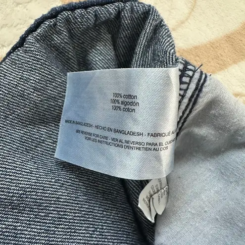 Circus NY Denim Wide Leg Baggy Cargo Pants Elastic Waist Dark Wash Size S Blue