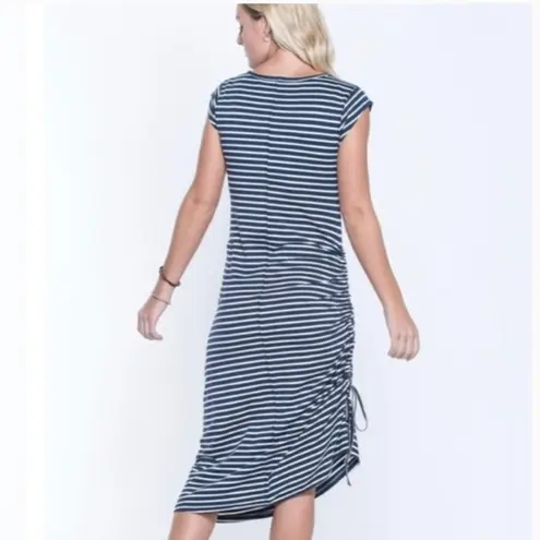 Toad&Co
Samba Muse Dress, Navy & White Stripe Short Sleeve, Midi, Organic Cotton Blue Size XS