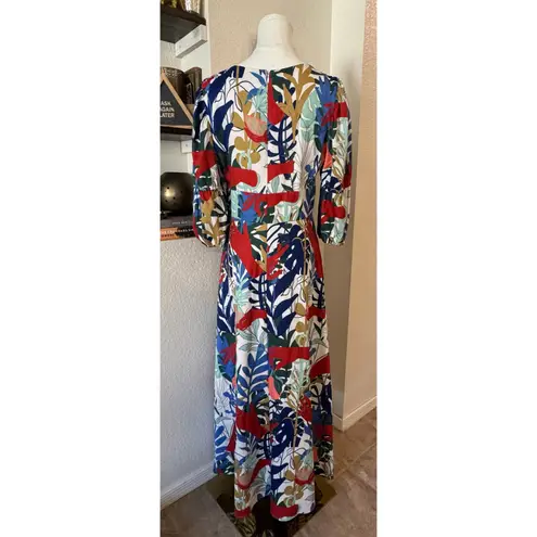 Hutch Maxine A-Line V-neck Maxi Multi Colored Floral pattern Dress Size 6