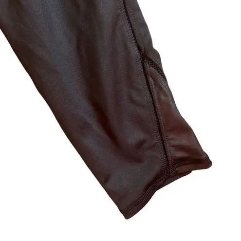 Free Country MPG Womens Black Athletic Workout Leggings Mesh Panels