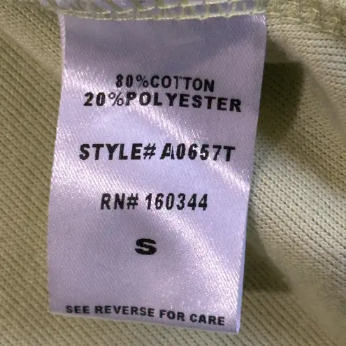 Beige Botany Terry Cloth Crop Top Womens S Pastel Green Button Front Collared