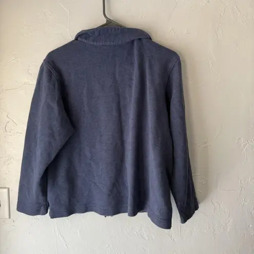 LL Bean Jacket Women's Large Full Zip Cotton Blend Casual Outdoor Pockets Layer Blue