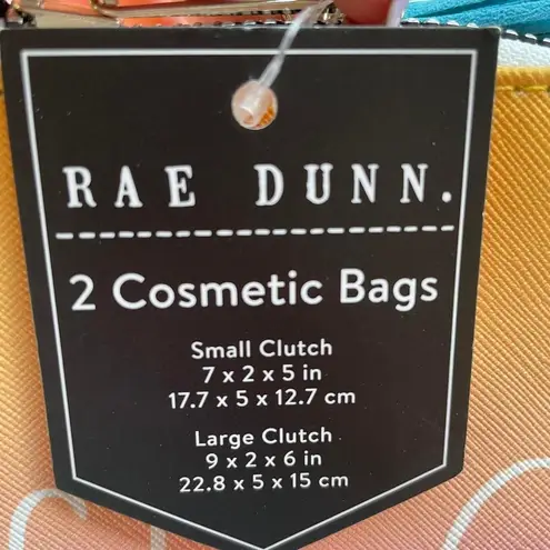 Rae Dunn Pastel Ombr Zipper Cosmetic Makeup Bags 2 Pack