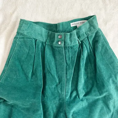 Vintage David Hollis Teal Suede Shorts Green