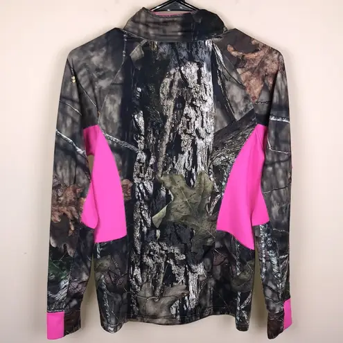 Mossy Oak Women’s Outdoor Print Hot Pink Detail Quarter Zip-Up Sweatshirt