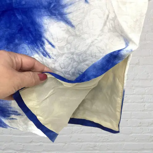 Lauren Pierce Atelier One Shoulder Mini Dress S Blue Tie Dye Silk Lined USA