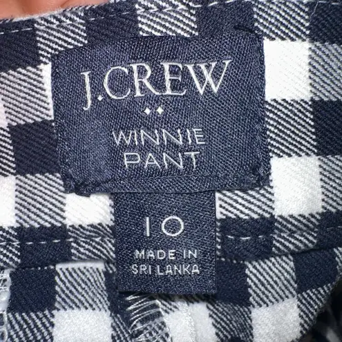 J.Crew ‎ Winnie Pant Gingham black & white Checkered Ankle Cropped Pants Size 10