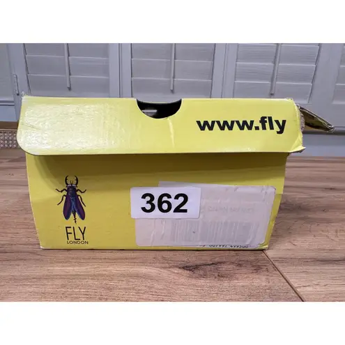 Fly London Yaz Idra Wedges Black Mousse Size 8/8.5 US 39 EU NIB Leather