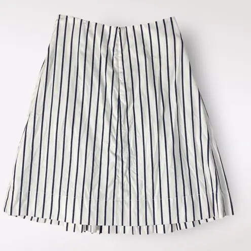 Kate Spade Broome Street Pleated Striped Knee Length Skirt Size 2 White
