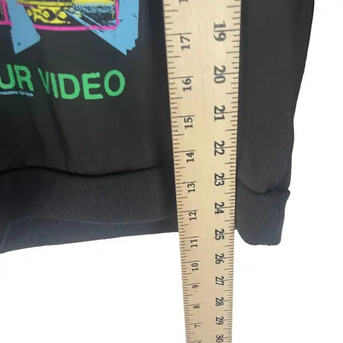 AC/DC ACDC Women's Size Medium Black Neon Band Tee Graphic Crewneck Sweater