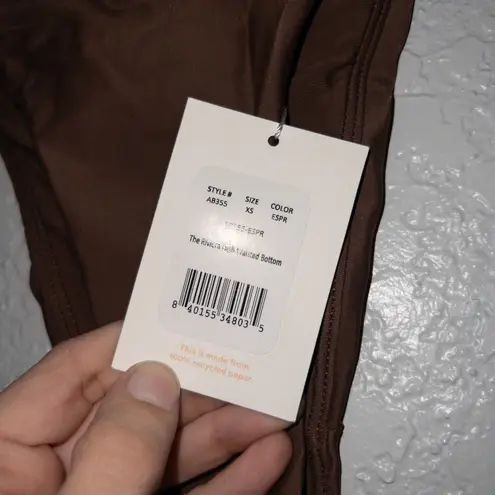 ANDIE NWT Brown Espresso The Riviera High Waisted Bikini Bottom Size XS