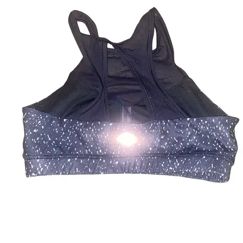 Lululemon  high neck sports bra mesh black & white splatter size 10