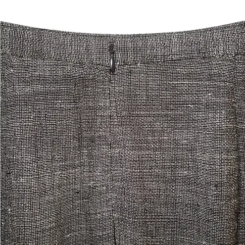 Eileen Fisher  Long Skirt Linen Blend Basketweave Brown Tweed Size Medium