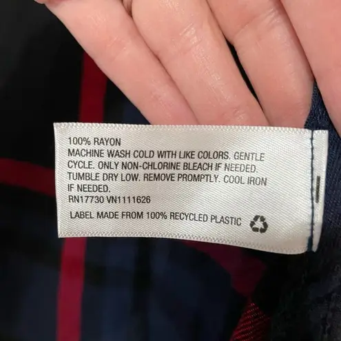 Isabel Maternity  Blue Red Plaid Button Down Shirt Womens XS Fall Flannel Casual - Image 5