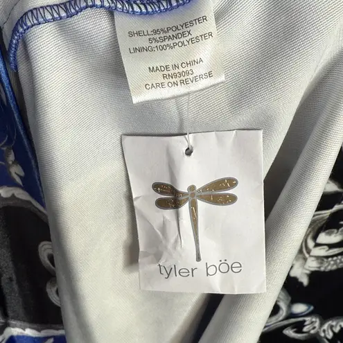 Tyler Boe Dana Velvet Patterned Sapphire Combo Midi Pencil Dress NEW W2015 Sz S Blue - Image 10