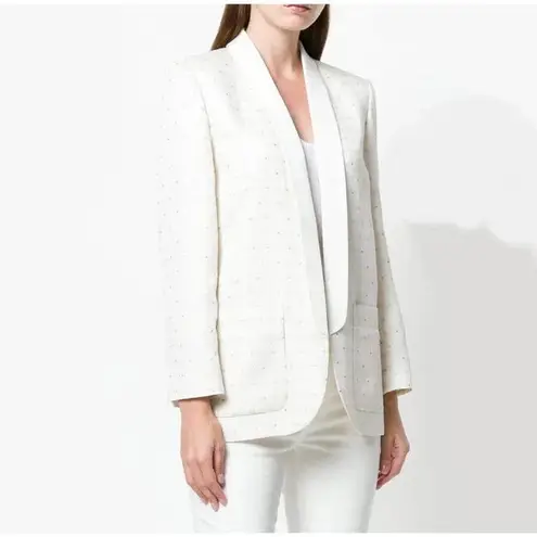 Zadig & Voltaire Verdun Jac Star White & Gold Blazer Tuxedo Jacket Size 36
