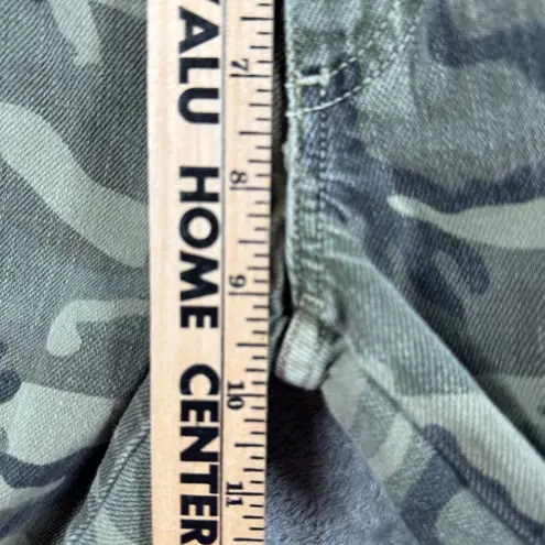 AMO Slouch Trousers 24 Camo Print Pants Distressed Utilitarian Military Grunge Green